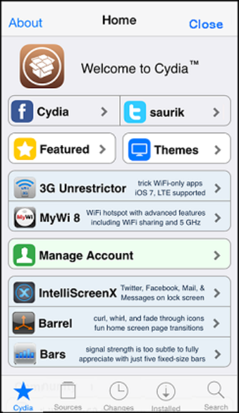 Cydia screenshot