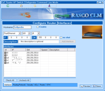CyE Router AP Switch Configurator Command Line Mode screenshot