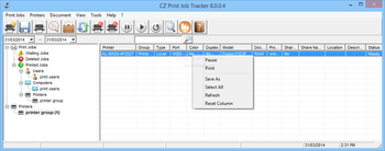 CZ Print Job Tracker screenshot