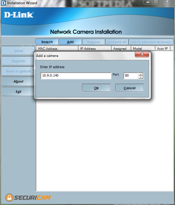 D-Link DCS-6620G Camera Installation Wizard screenshot