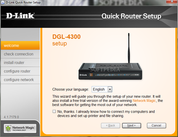D-Link DGL-4300 Quick Router Setup screenshot