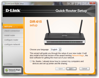 D-Link DIR-615 Quick Router Setup screenshot