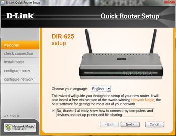 D-Link DIR-625 Quick Router Setup screenshot