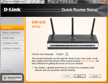 D-Link DIR-635 Quick Router Setup screenshot