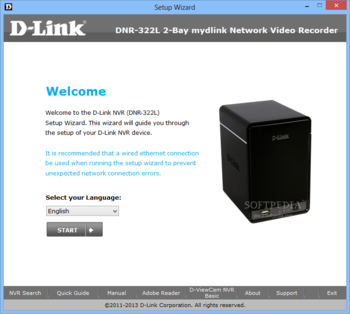 D-Link DNR-322L Setup Wizard screenshot