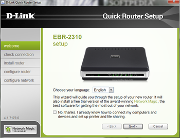 D-Link EBR-2310 Quick Router Setup screenshot