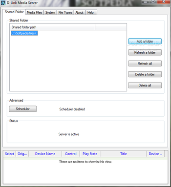 D-Link Media Server screenshot