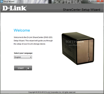 D-Link ShareCenter DNS-325 Setup Wizard screenshot
