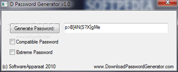 D Password Generator screenshot
