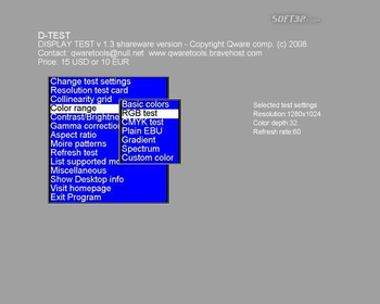 D-test (Display test) screenshot 2