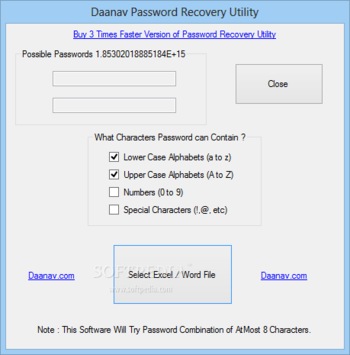 Daanav Password Recovery Utility screenshot 2