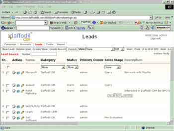 Daffodil CRM screenshot