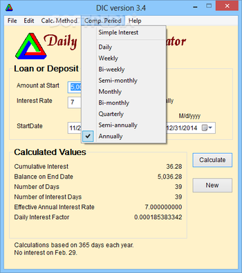 Daily Interest Calculator and Equivalent Interest Rate Calculator screenshot 4
