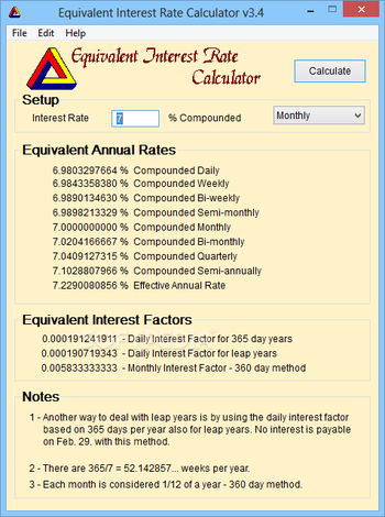 Daily Interest Calculator and Equivalent Interest Rate Calculator screenshot 5