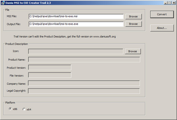 Daniu Msi to Exe Creator screenshot