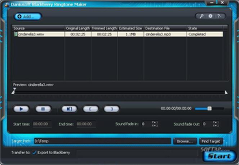 Daniusoft Blackberry Ringtone Maker screenshot 3