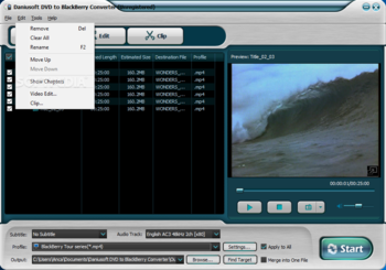 Daniusoft DVD to BlackBerry Converter screenshot 4