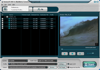 Daniusoft DVD to BlackBerry Converter screenshot 5