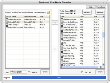 Daniusoft iPod Music Transfer screenshot