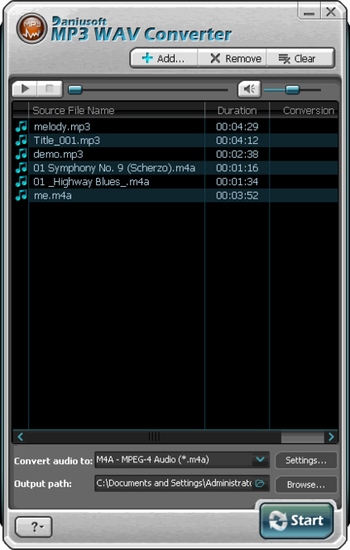 Daniusoft MP3 WAV Converter screenshot