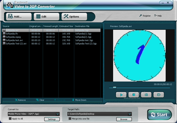 Daniusoft Video to 3GP Converter screenshot
