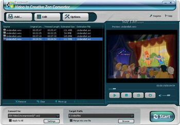 Daniusoft Video to Creative Zen Converter screenshot