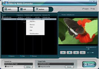 Daniusoft Video to Nokia Converter screenshot
