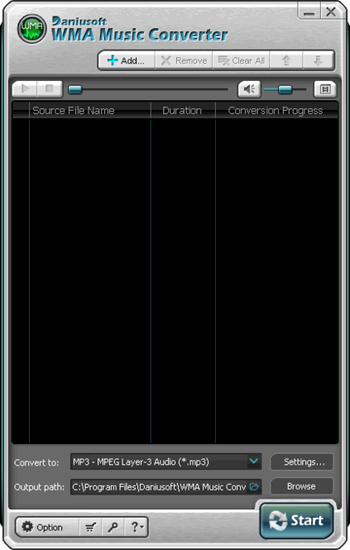 Daniusoft WMA Music Converter screenshot