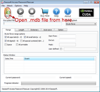 Daossoft Access Password Rescuer screenshot