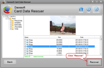 Daossoft Card Data Rescuer screenshot 4