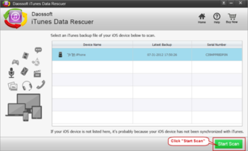 Daossoft iTunes Data Rescuer screenshot 3