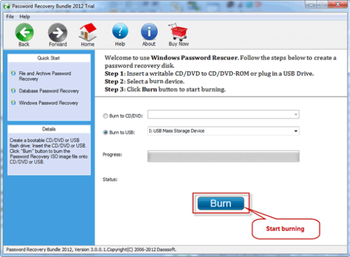 Daossoft Password Rescuer Professional screenshot
