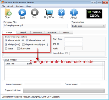Daossoft PDF Password Rescuer screenshot