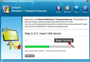 Daossoft Windows 7 Password Rescuer screenshot 2