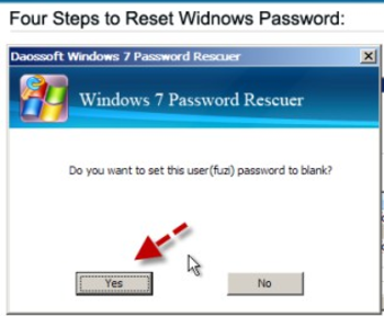 Daossoft Windows 7 Password Rescuer screenshot 6