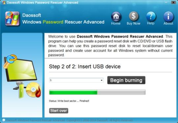 Daossoft Windows Password Rescuer Advanced screenshot 2