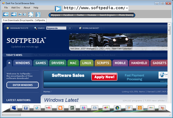 Dark Fire Social Browser screenshot