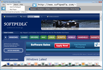 Dark Fire Social Browser screenshot 2