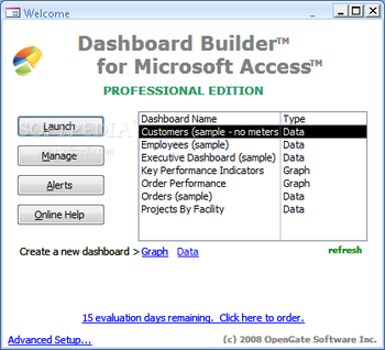 Dashboard Builder for Access screenshot