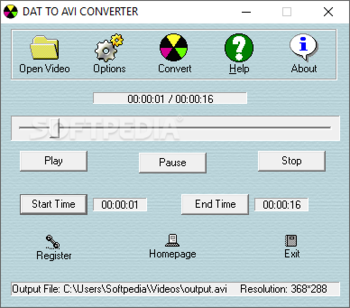DAT to AVI Converter screenshot