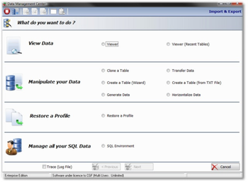 Data Management Center screenshot