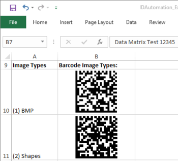 Data Matrix Excel Barcode Generator screenshot