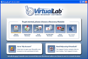 Data Recovery Software - VirtualLab screenshot
