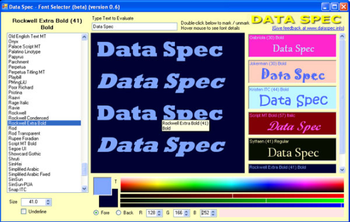 Data Spec's Font Selector screenshot
