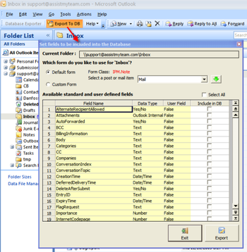 Database Exporter for Outlook screenshot