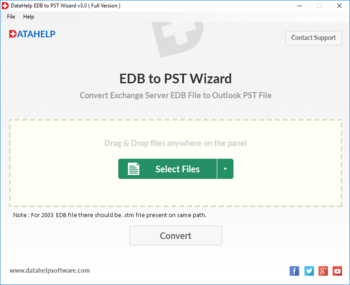 DataHelp EDB to PST Converter screenshot