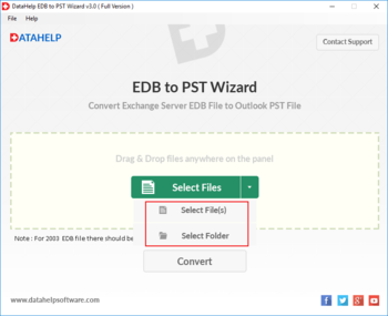 DataHelp EDB to PST Converter screenshot 2