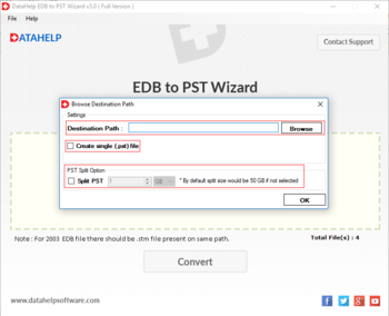 DataHelp EDB to PST Converter screenshot 3