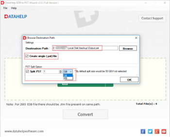 DataHelp EDB to PST Converter screenshot 4