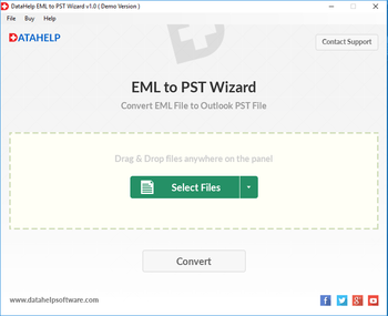 DataHelp EML to PST Wizard screenshot